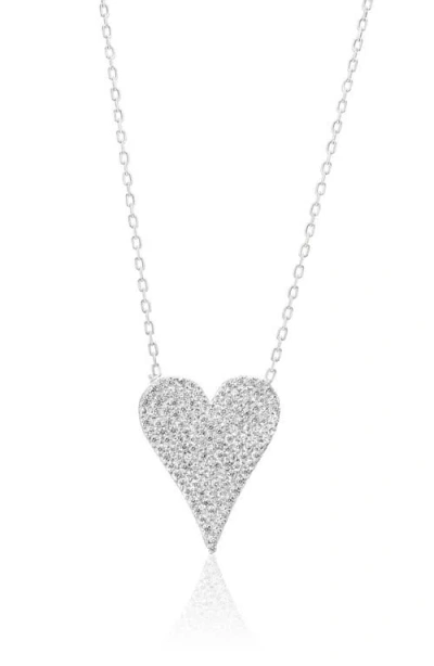 Shymi Small Pavé Heart Pendant Necklace In Metallic
