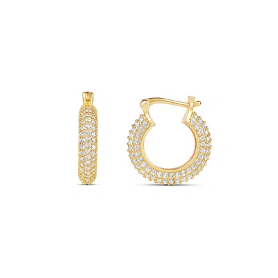 Shymi Small Pavé Hoop Earrings In Gold