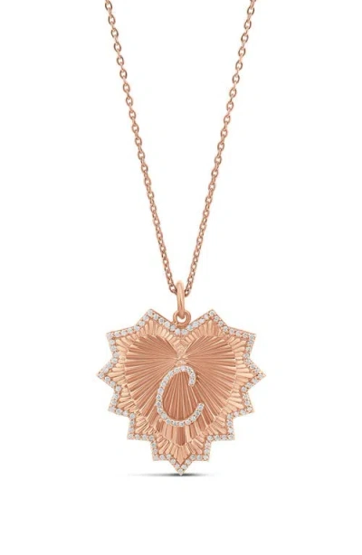 Shymi Starburst Pavé Inital Pendant Necklace In Gold