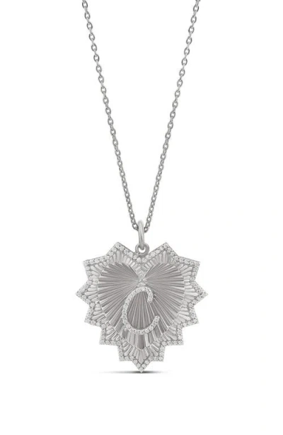 Shymi Starburst Pavé Inital Pendant Necklace In Metallic