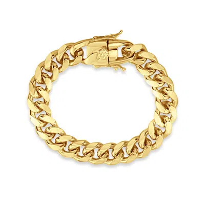 Shymi Statement Cuban Link Bracelet - 18k Gold-filled, Size 7, Day To Night In Green