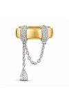 Shymi Statement Pavé Chain Ring In Silver