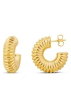 Shymi Textured Hoop Earrings In Gold