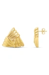 Shymi Textured Triangle Statement Earrings In Gold