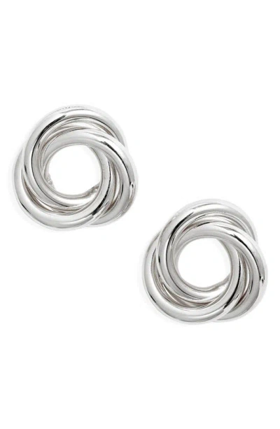 Shymi Triple Twist Round Stud Earrings In Metallic
