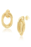 Shymi Twisted Oval Drop Earrings In Gold