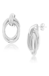 Shymi Twisted Oval Drop Earrings In Silver