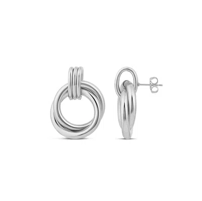 Shymi Twisted Round Statement Drop Earrings - 18k Gold Filled, Rhodium Plated, Day To Night In Metallic