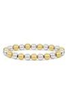 Shymi Two-tone Beaded Stretch Bracelet In Multi