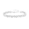 Shymi Women's Alternating Bezel-set Heart Tennis Bracelet - Silver