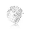Shymi Women's Baguette Statement Swirl Ring - Silver