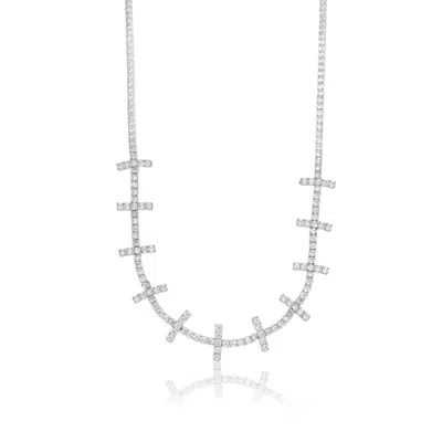 Shymi Women's Bar Tennis Necklace - Silver