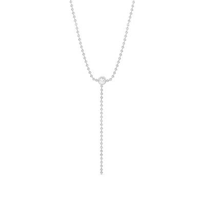 Shymi Women's Beaded Ball Chain Lariat - Silver In Metallic