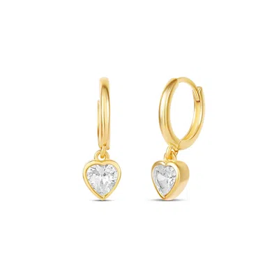 Shymi Women's Bezel Heart Hoop Earrings - Gold