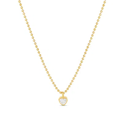 Shymi Women's Bezel Heart On A Beaded Ball Chain - Gold
