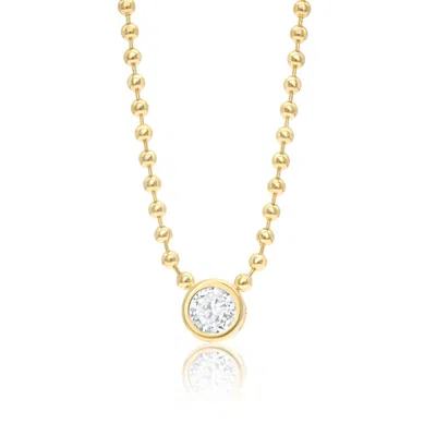 Shymi Women's Bezel Round Pendant Ball Chain - Gold