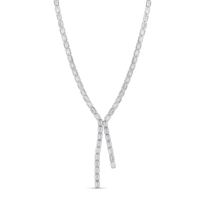 Shymi Women's Bezel Set Emerald Y Necklace - Silver