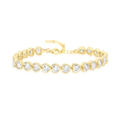 Shymi Women's Bezel-set Heart Tennis Bracelet - Gold