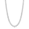 Shymi Women's Bezel Set Heart Tennis Necklace - Silver