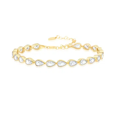 Shymi Women's Bezel Set Pear Tennis Bracelet - Gold