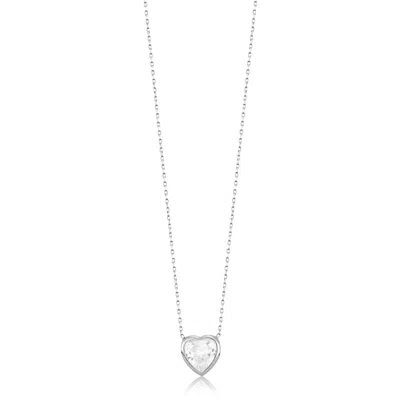 Shymi Women's Bezel-set Solitaire Necklace - Heart Silver In Metallic