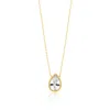 Shymi Women's Bezel-set Solitaire Necklace - Pear Gold & White