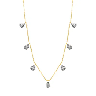 Shymi Women's Black / Gold Multi Pear Shape Drop Necklace - Black