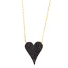 Shymi Women's Black / Gold Small Pave Heart - Black In Black/gold