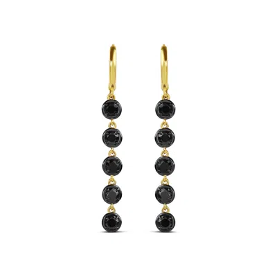 Shymi Victorian Style Round Drop Earrings In Black