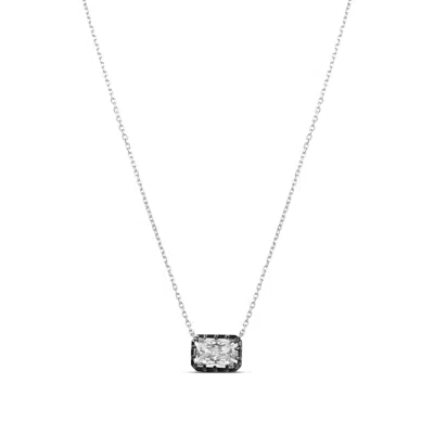 Shymi Women's Black Rhodium Emerald Necklace - Silver