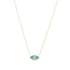 Shymi Women's Blue / Gold Turquoise Evil Eye Necklace In Gold