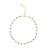 Shymi Women's Blue Round Bezel-set Anklet - Turquoise