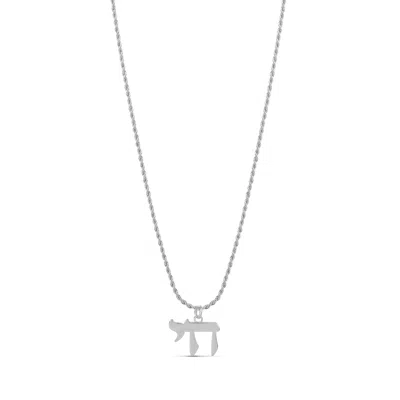 Shymi Women's Chai On A Rope Chain Necklace - Silver In Pattern