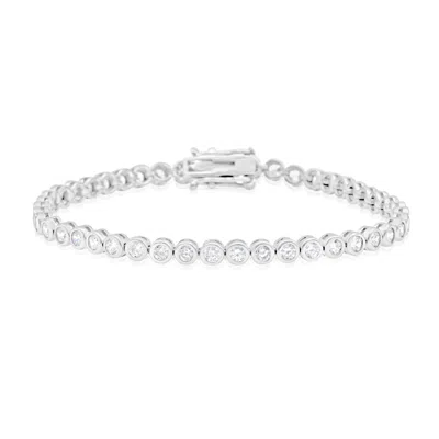 Shymi Women's Classic Two Mm Bezel Set Tennis Bracelet - Silver