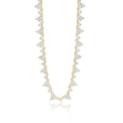 Shymi Women's Cluster Tennis Necklace- Gold