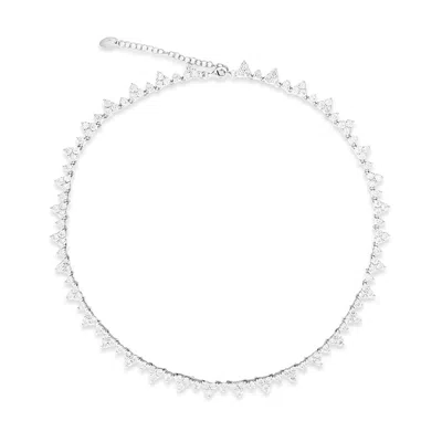 Shymi Women's Cluster Tennis Necklace- Silver In Metallic