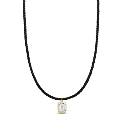 Shymi Women's Cord Necklace With Fancy Shape - Gold Emerald
