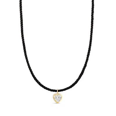 Shymi Women's Cord Necklace With Fancy Shape - Gold Heart