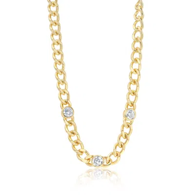 Shymi Women's Curb Chain With Stones - Gold
