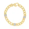 Shymi Women's Curb Chain With Stones Bracelet - Gold