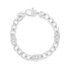 Shymi Women's Curb Chain With Stones Bracelet - Silver