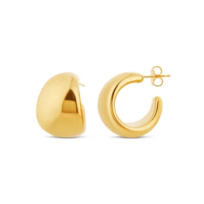 Shymi Women's Curved Rounded Hoop Earrings - Gold