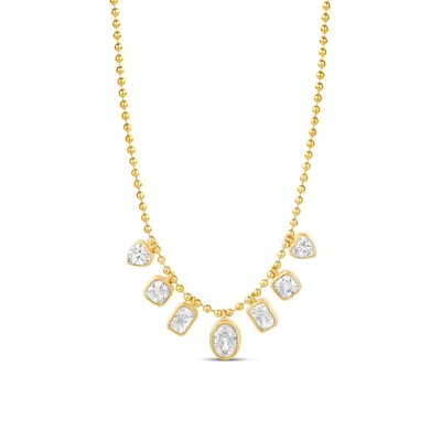 Shymi Women's Dangling Stones On Beaded Ball Chain - Gold