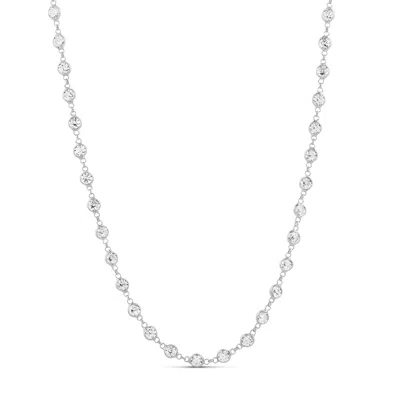 Shymi Women's Diamond Station Necklace - Silver In White