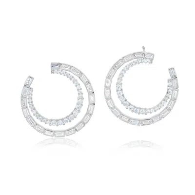 Shymi Women's Double Hoop Earrings - Silver