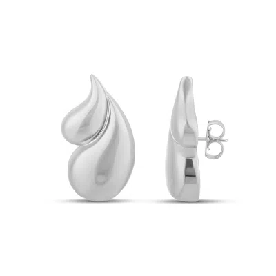 Shymi Women's Double Tear Drop Earrings - Silver