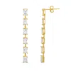 Shymi Women's Emerald Bar Drop Earrings - Gold