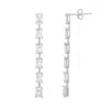 Shymi Women's Emerald Bar Drop Earrings - Silver