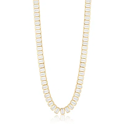 Shymi Women's Emerald Bezel-set Statement Tennis Necklace - Gold