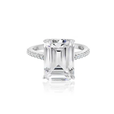 Shymi Women's Emerald Cut Statement Ring - Silver